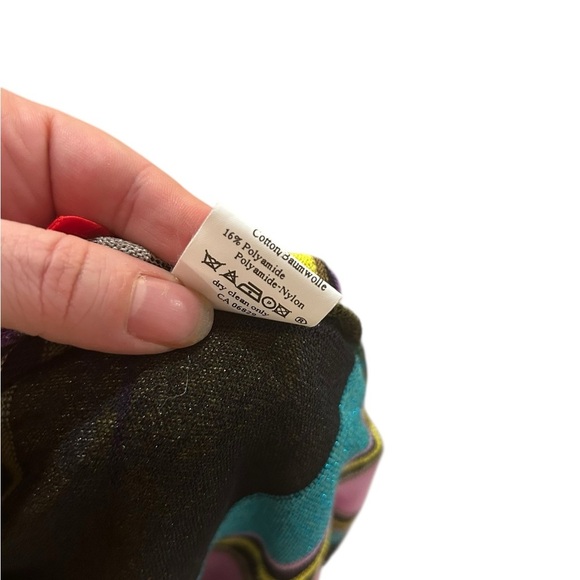 Chacock PARIS France vintage Long Colorful Open Front Sweater Cardigan - Picture 6 of 6